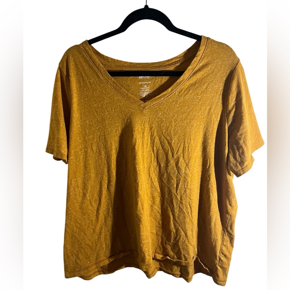 Sonoma Short Sleeve Mustard V-Neck
